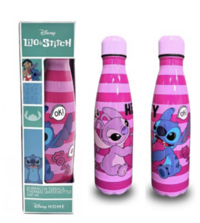 Stitch & Angel - Lilo & Stitch - Trinkflasche (Pink Stripes - 500 ml) - Coriex (1)