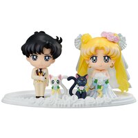 Usagi / Bunny Tsukino, Mamoru Chiba, Luna und Artemis - 4er Set - Sailor Moon Happy Wedding - Petit Chara - 1