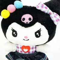 Kuromi - Plüsch (Gingham Denim Mascot with Ball Chain) - Sanrio