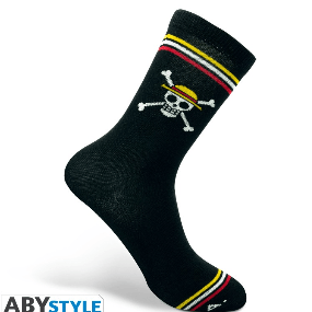 Skull/ Emblem Socken - Schwarz - One Piece - AbyStyle - Profil