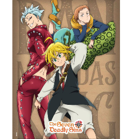 Ban, Meliodas & King - The Seven Deadly Sins Wallscroll - Pop Buddies (50 x 70 cm) - Profil