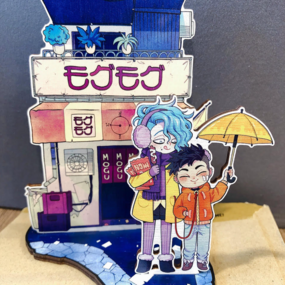 Derek & Gogo woodstand - Black & Blue - MAUS! - Profil