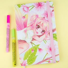  "Sakura Fairy" - synthetic leather notebook - Chipsy Artworks - Profil