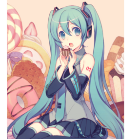 Vocaloid Wallscroll Miku Hatsune Cupcake - Sakami - Profil