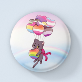 Kawaii LGBTQ Love is Love Pride - Maneki Pride Neko - Magnet - Hideko Merchandise - Profil