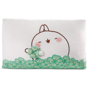Molang - Molang mit Kleeblatt - Plüsch-Kissen - 43x25cm  - Profil