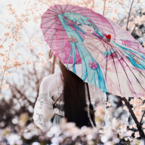 Hatsune Miku - japanischer Papier-Sonnenschirm - Sakami - Profil