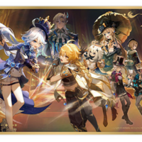 Aether, Paimon, Lyney, Lynette, Navia, Freminet, Furina & Neuvillette - Genshin Impact (As Light Rain Falls Without Reason) - Shikishi - miHoYo