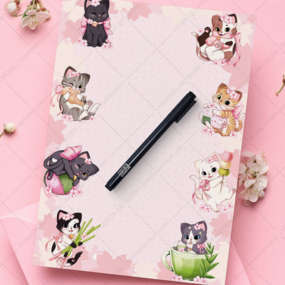 Sakura Nekos - Notizblock A6 - Hideko Merchandise - Profil