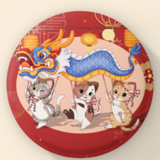 Jahr des Drachen Nekos - Magnet (blau) - Hideko Merchandise