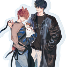 Touma Hikaru & Umino Ryuto - PheromoHolic - Acrylic Stand 02 (Official Illustration) - A3 - Profil